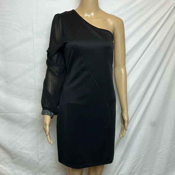 Charlotte Russe Party Dress. Off the Shoulder Sheer Sleeve. Sparkle Cuff. Sz XL. - Picture 1 of 10